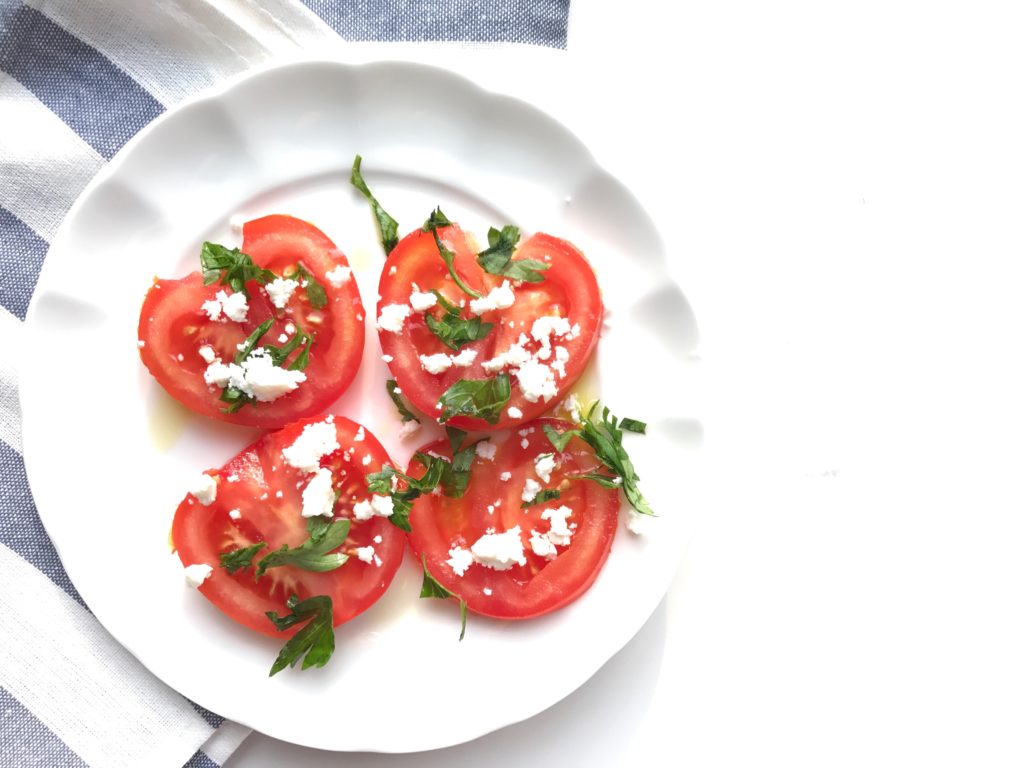 olive oil and feta tomatoes